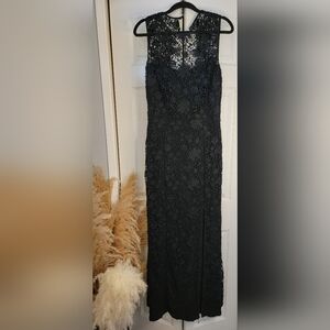 Ralph Lauren Black Lace ELEGANT Maxi Dress - SIZE 10